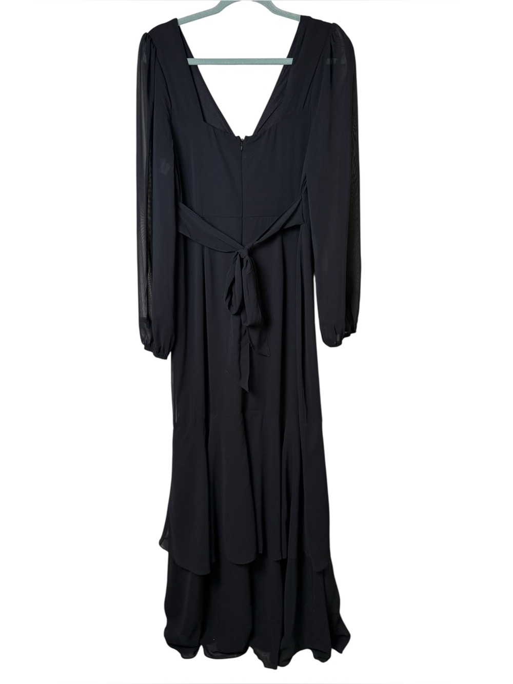 NWT Lulu's Large Black V-Neck Long Sleeve Maxi Dress